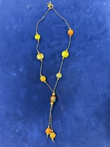 Antica Murrina Venezia Necklace Murano Art Glass Bead Multicolor Foil SIGNED - Picture 1 of 5