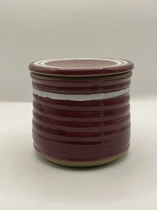 Vtg Brantford Pottery Burgundy Butter Bell Crock Signed USA made. New Condition - Picture 1 of 9