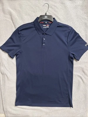 Fila Sport Button Polo Shirt Size S Athletic Fit Short Sleeve Navy Blue Preowned - Image 1 of 4