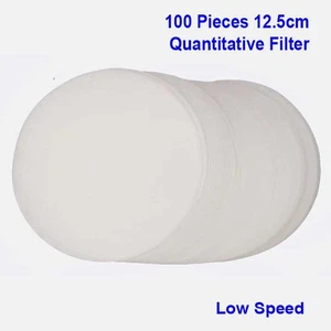 100 Pcs 12.5cm Slow Speed Quantitative Filter Paper Filtration Laboratory Supply - Picture 1 of 1