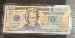 2009 Series $20 Federal Reserve Note Low Serial Number JE01040444C (Four 4’s) - Picture 1 of 2