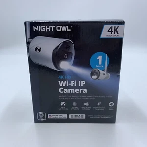 Night Owl WM-CAM-WNP8LBU 4K HD Wi-Fi IP Camera White Indoor Outdoor Wireless - Picture 1 of 7