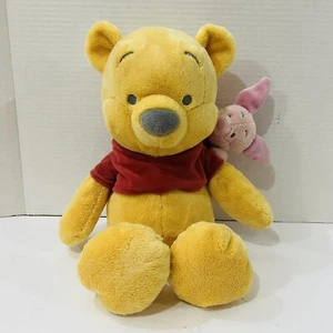 Disney Parks winnie the pooh 15” With Piglet ￼6” On His Shoulder ￼plush - Picture 1 of 4