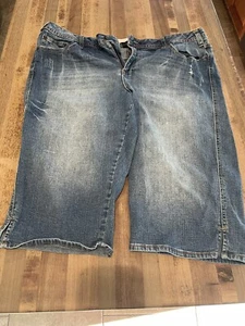 Mix It Womens Bermuda Shorts Size 16 Blue Jeans Front W/ Pockets - Picture 1 of 4