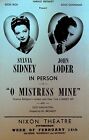 O Mistress Mine Ad Sheet Sylvia Sidney John Loder Nixon Theatre Pittsburgh