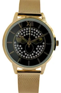 NY LONDON Gold Bee one women Fashion Metal Mesh Strap Date Analog Quartz Watch - Picture 1 of 11