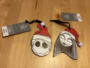 BNWT New 2 Disney Nightmare Before Christmas Wood Hanging Decorations Jack Sally - Picture 1 of 4