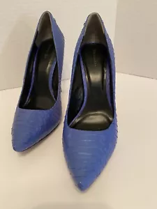 Rachel Roy Royale Royal Blue Genuine Snakeskin Leather Pump Pumps Shoes - Sz 7.5 - Picture 1 of 16