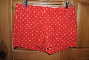 NEW BANANA REPUBLIC WOMAN'S SIZE 6 RED POLKA DOT CHINO SHORTS. POCKETS - Picture 1 of 3
