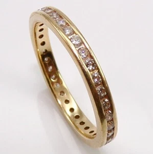14K Gelbgold 0,36ctw Diamant Hochzeit Jahrestag Ewigkeit Bandring LMI2 - Bild 1 von 6