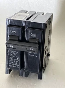 Eaton BR215 Double Pole Circuit Breaker - Black - Picture 1 of 12