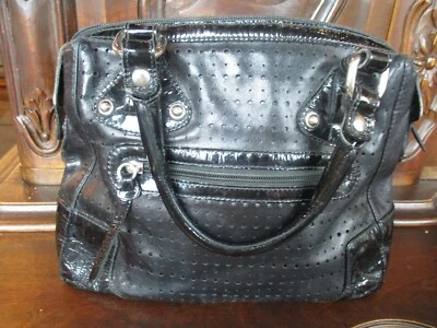 STUART WEITZMAN Purse Handbag Black Perforated Medium Classic Capsule Versatile - Image 1 of 4