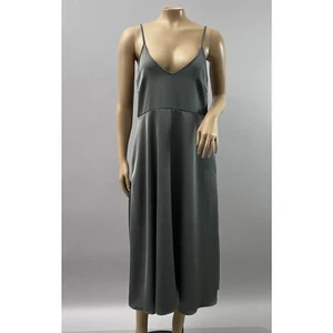 Daily Practice Anthropologie Dress Women XS Gray Satin Midi Slip Casual Party - Picture 1 of 9