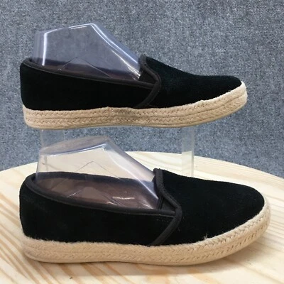 Clarks Zapatos Mujer 7.5 M Alpargata Planos Sin Cordones Mocasines Negro Gamuza Comodidad Foto 1 de 4