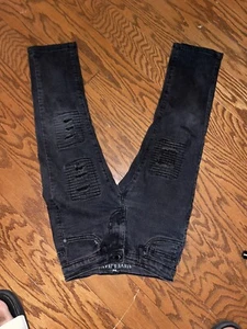 Steve’s Jean’s Boy’s Jean’s Black Slim Straight Denim Biker Size 6 (WTF47) - Picture 1 of 1