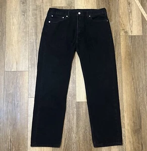 Pantalones de mezclilla Levi's 505 negros lavados para hombre talla 38x32 algodón recto trabajo grunge clásicos - Imagen 1 de 11