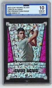 2023 Leaf Metal PRE-PRODUCTION PROOF PINK DISCO Carlos Alcaraz RC #D 1/1 ISA 10 - Bild 1 von 1