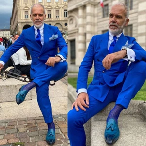 Royal Men's Suits Slim Fit Double Breasted Wide Lapel for Business Wedding Party - Picture 1 of 11