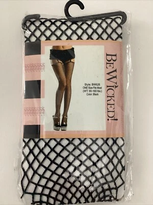 Lote de 5 medias de red de nailon negras Be Wicked nuevas en caja S/M Wt (90-160 lb) Foto 1 de 4