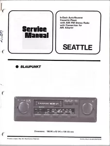 BLAUPUNKT SEATTLE SERVICE HANDBUCH - Bild 1 von 1