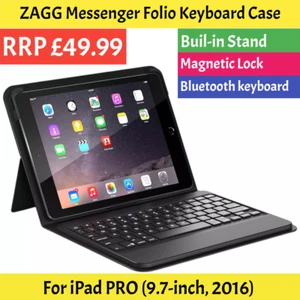 ZAGG iPad PRO (9.7-inch 2016) Smart Folio Case Wireless Bluetooth Keyboard Cover - Picture 1 of 19