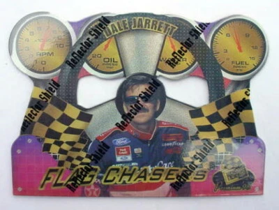 1998 Press Pass Premium Flag Chasers Die Cut Insert Card #FC3 DALE JARRETT - Image 1 of 4