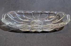 Imperial Glass Old Williamsburg Clear Pressed Glass Oval Relish Celery Dish 8" - Picture 1 of 7