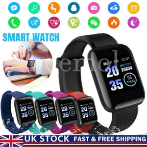 Smartwatch Mężczyźni Kobiety Fitness Tracker Ciśnienie krwi Tętno Zegarki sportowe UK - Zdjęcie 1 z 29