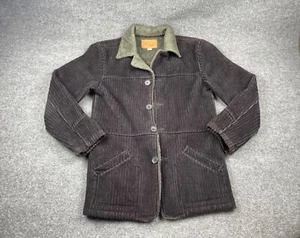 EXCLUSIVE GUESS JEANS Corduroy Coat Men's Medium Brown Jacket Sherpa Linen - Picture 1 of 9