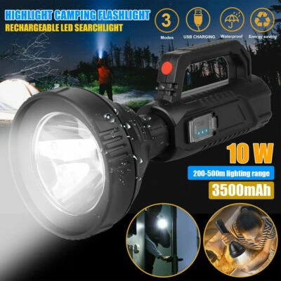 BATTERY CONNECTION Rechargeable LED Searchlight Portable Super Bright Handheld Spotlight Flashlight