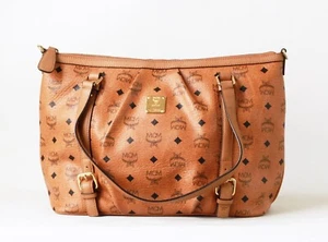 MCM Visetos Cognac Brown Shoulder and Tote Bag - Picture 1 of 11