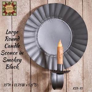 Round Large Fluted Metal Candle Holder Sconce - Picture 1 of 1