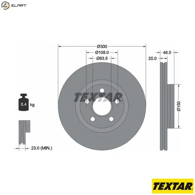 2x BRAKE DISC 92326003 FOR FORD TRANSIT/CONNECT/Wagon/MPV/V408/Box/Body/MPV 1.0L - Image 1 of 4