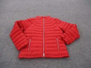 Abercrombie Fitch Jacket Womens S Red Puffer Duck Down Outdoors Hiking Quilted - Picture 1 of 12