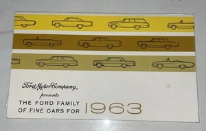Original Vintage Car Sales Brochure 1963 Ford Family of Fine Cars - Picture 1 of 3