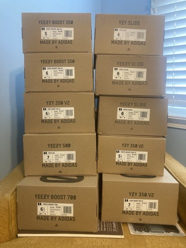 Set di dieci scatole vuote per scarpe Yeezy Boost 700 500 Boost 350 V2 Slide