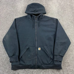 Carhartt Rain Defender Hoodie Mens 3XL Blue Heavyweight Thermal Lined Jacket - Picture 1 of 6