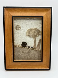 Handmade Paper Framed Natural Element Artwork Landscape Tree - Picture 1 of 5