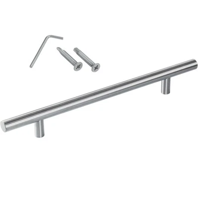 Manici Acciaio Inox Maniglia Porta Scorrevole Ingresso Ø 30 MM Argento 350-2000 - Immagine 1 di 4