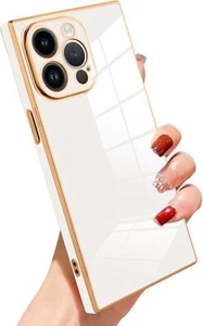 Phone Case for iPhone 15 Pro Max Cute Plating Gold Case for Women Girls Soft - Picture 1 of 7