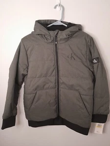 Calvin Klein hooded water resistant jacket youth size M (10/12) Gray - Picture 1 of 11