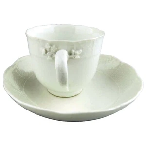Antique porcelain academic period dot Meissen Blanc de Chine Cup & Saucer C.1763 - Picture 1 of 12