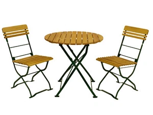 Sitzgruppe Gartengarnitur Biergartenmöbel Gartenmöbel Set MÜNCHEN 3-teilig grün - Bild 1 von 8