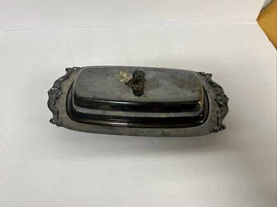 "Plato de mantequilla de plata Royal Rose de Wallace vintage - plateado - 8,5"" x 4""" Foto 1 de 4