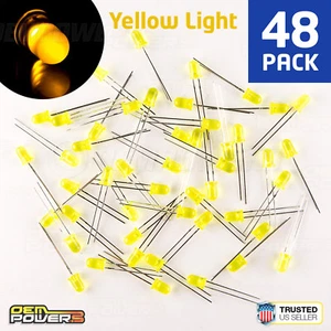 48 X RadioShack 5mm Yellow Diffused LED #2760021 BULK PACK NEW - Picture 1 of 4