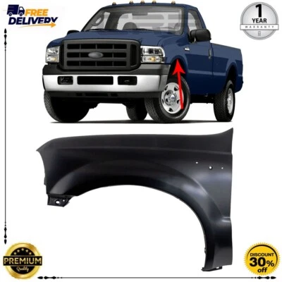 Крыло для 1999-2007 Ford F-250 Super Duty переднее со стороны водителя грунтованная сталь - Изображение 1 из 4