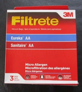 Eureka Style Type AA Vacuum Bags ~ Sanitaire AA ~ 3 Bags Filtrete Micro Allergen - Picture 1 of 2