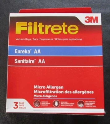 Eureka Style Type AA Vacuum Bags ~ Sanitaire AA ~ 3 Bags Filtrete Micro Allergen - Image 1 of 2