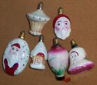 6 Vintage Figural Christmas Light Bulbs Santa, Lantern, House Only 1 Works