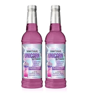Lot 2 Skinny Unicorn Blue Raspberry Coffee Syrup Halloween Carb Sugar Free Ship - Picture 1 of 3